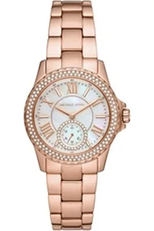 Michael Kors Quarzuhr EVEREST MK7364, Armbanduhr, Damenuhr, Perlmutt-Zifferblatt, Edelstahlarmband goldfarben