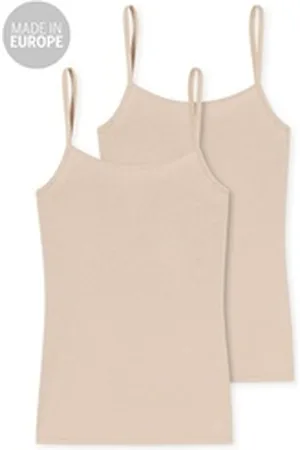 Schiesser Tanktop diverse Damen Shirts (2-tlg) beige 48