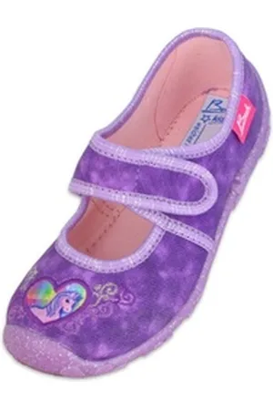 Beck Hausschuh Darling Hausschuh (Ballerina mit Klettverschluß) leichte, flexible Laufsohle; mittlere Weite lila 32 EU