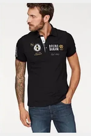 Bruno Banani Poloshirt Kurzarm, körpernahe Passform, unifarben, Polokragen schwarz L (52/54)
