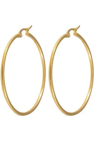 Karisma Paar Creolen 1 Paar Klassische Damen Edelstahl 316 L Stärke 2mm, ERH-01 Farbwahl - Gold, 45mm