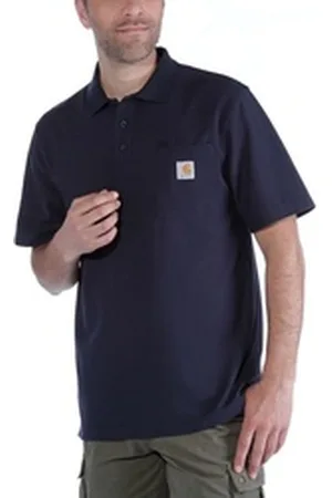 Carhartt Poloshirt WORK POCKET POLO S/S (1-tlg) blau XS