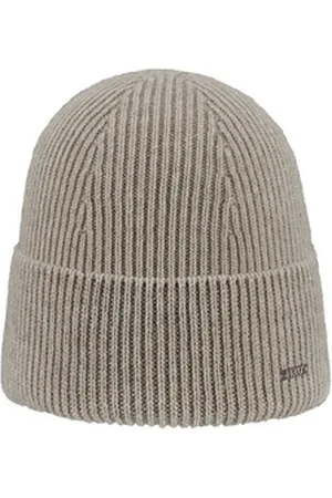 ARECO Strickmütze warm in Rippstrick aus Viskose-Woll-Kaschmir-Mix beige