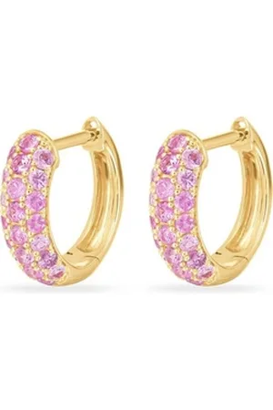 GUIA Paar Creolen Damen-Creolen 585er Gelbgold 44 Saphir (Paar) rosa