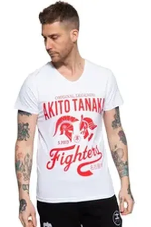 Akito tanaka T-Shirt Gladiator Fighters (1-tlg) mit coolem Kontrast-Print weiß M