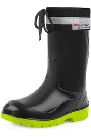 Ladeheid Lange Regenschuhe für Mädchen und Jungen LA-972 Gummistiefel Kinder mit Stulpe zum Schnüren grün|schwarz 29