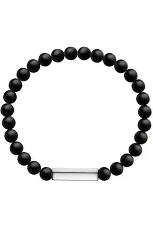 Männerglanz Armband schwarz, mit Achat schwarz 19 cm