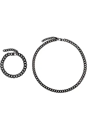 Steel_art Heideman Collier Set Jake schwarz farben (inkl. Geschenkverpackung), Geschenkset für Männer mit Kette und Amrband schwarz
