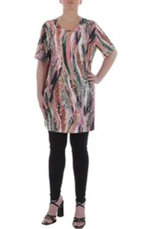 Ital-Design Tunikashirt Damen Freizeit (85915821) Animal Print Top & Shirt in Rosa rosa XL/XXL