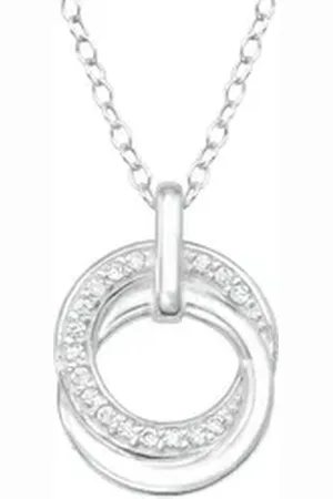 ALEXANDER YORK Kette mit Anhänger RINGE mit Zirkonia, 2-tlg., 925 Sterling Silber silberfarben