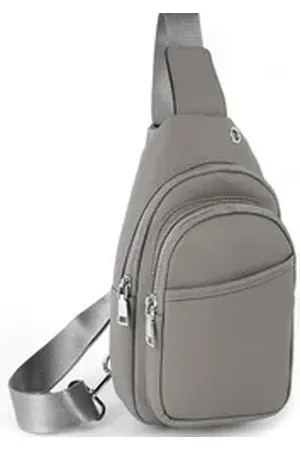 TAN.TOMI Bauchtasche Umhängetasche Damen Brusttasche Sling Bag Freizeit, Crossbody Bag (Breiter Gurt Tasche), Umhängetasche, Crossover & Rucksack grau
