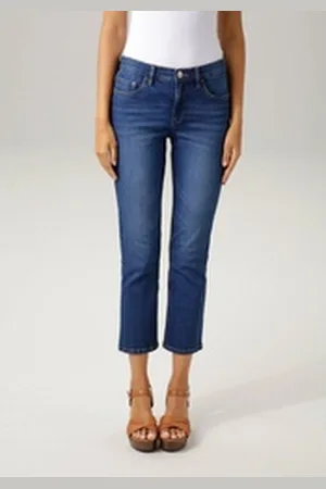 Aniston Bootcut-Jeans in trendiger 7/8-Länge blau 42