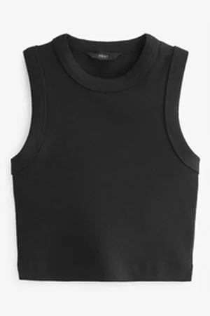 Next Shirttop Verkürztes Tanktop mit Ringerrücken (1-tlg) schwarz 50 (GB: 22)