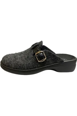 Algemare Damen Filz Pantoffel superweit 8132-2323 anthrazit grau Hausschuh grau 41 EU