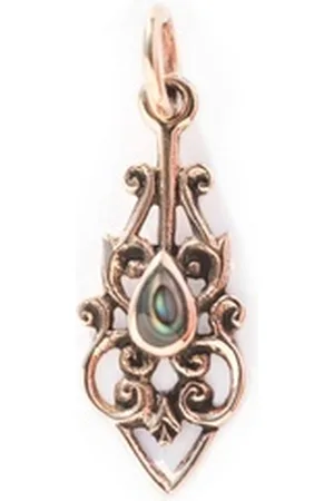 HOPLO Kettenanhänger Schmuck-Anhänger Amulett Abalonemuschel Irismuschel Bronze 2,5 cm
