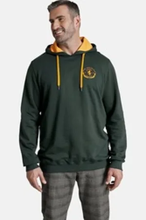 Charles Colby Kapuzensweatshirt EARL TODD mit farbigem Kapuzenfutter grün L (52/54)