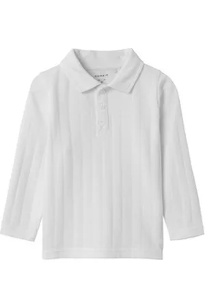 NAME IT Langarmshirt NMMFEN LS POLO weiß 122/128