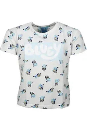 Bluey Print-Shirt Bingo Kinder Jungen kurzarm T-Shirt Shirt Größe 92 bis 116 Baumwolle weiß 92