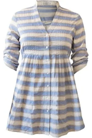 BRIGITTE VON BOCH Kaftan Ios Tunika beige/blau gestreift beige|blau 42