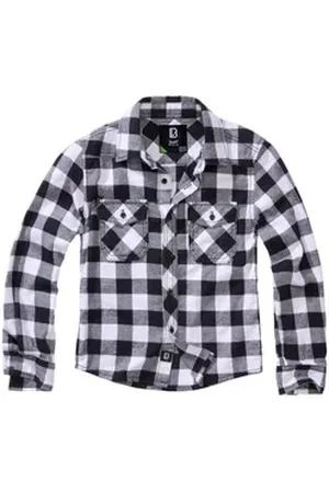 Brandit Brandit Langarmhemd Brandit Unisex Checkshirt Kids (1-tlg) weiß 146/152
