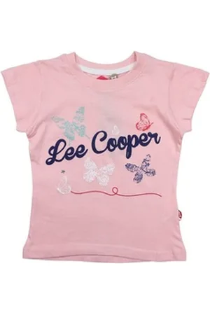 Lee Print-Shirt Kinder Mädchen T-Shirt Kurzarm Shirt Gr. 104 bis 164, 100% Baumwolle rosa 140