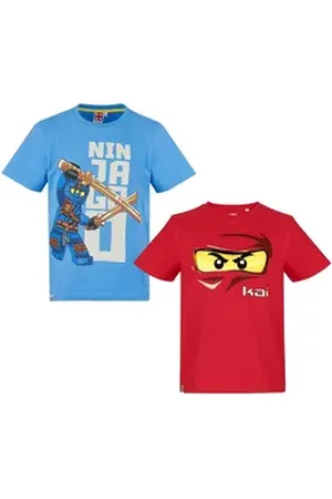 LEGO Wear ® Print-Shirt 2x Ninjago T-Shirts Jungen und Mädchen rot und blau Kindershirt Gr.104 für 2 3 4 5 Jahre