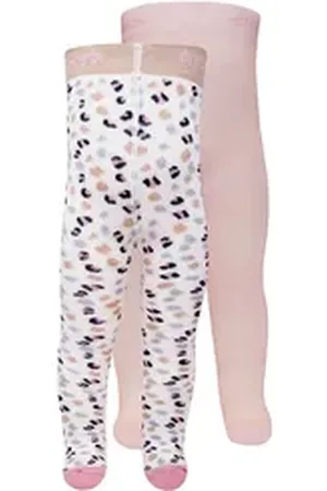 Ewers Strumpfhose Strumpfhose Leo/Uni (2 St. 2er-Set) 80% Baumwolle, 18% Polyamid, 2% Elasthan beige 80/86 | 57 cm