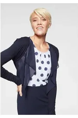 Aniston Bolero mit leicht transparentem Vorderteil blau 42