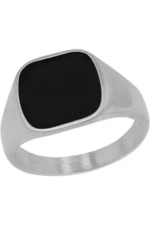 QS by s.Oliver Fingerring Ring für Herren, Edelstahl (Ring, 1-tlg) schwarz 66