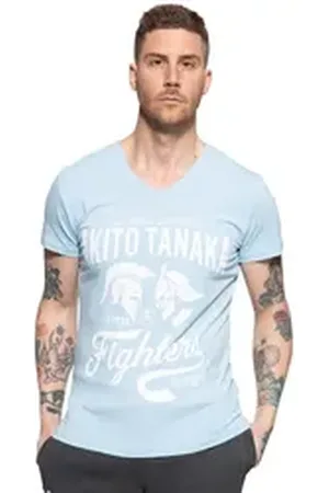 Akito tanaka T-Shirt Gladiator Fighters (1-tlg) mit coolem Kontrast-Print blau S
