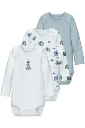 NAME IT Body NBMBODY 3P LS BABY ELEPHANT blau 98