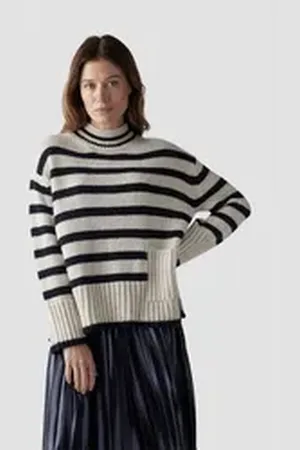Le Comte Strickpullover Stilvoller Strickpullover mit klassischem Streifenmuster beige 42