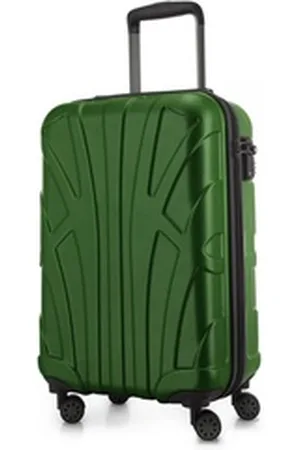SUITLINE Handgepäckkoffer S1, 4 Rollen, Trolley 55x35x20 cm Bordgepäck Koffer Doppelrollen 34 L grün