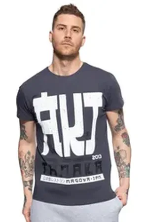 Akito tanaka T-Shirt Write (1-tlg) mit kontrastierendem Print grau S