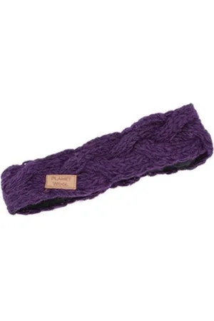 GURU-SHOP Stirnband Geflochtenes Woll-Strick-Stirnband, gestrickter.. lila