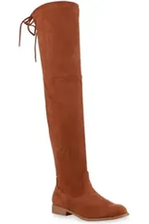 VAN HILL 825731 Overkneestiefel mit Holzoptikabsatz braun 37 EU