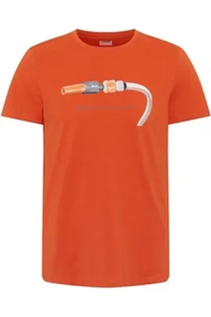 Gardena Print-Shirt mit Gartenschlauch-Print orange XL