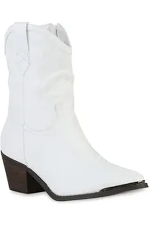 VAN HILL 839934 Cowboy Boots Bequeme Schuhe weiß 38 EU
