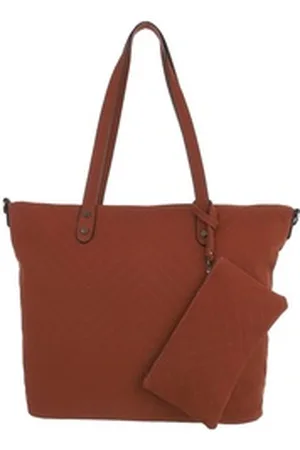 Ital-Design Schultertasche Mittelgroße, Damentasche Handtasche braun