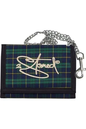 2Stoned Geldbörse Wallet Classic mit Kette und Klettverschluß für Erwachsene u. Kinder, verchromte Kette mit Karabiner bunt
