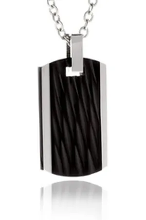 Karisma Kette mit Anhänger Edelstahl Anhänger Kette - Mit Schwarzer Beschichtung -, Herrenschmuck - ACRB - 50 Zentimeter