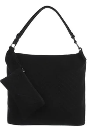 Ital-Design Schultertasche Mittelgroße, Damentasche Handtasche schwarz