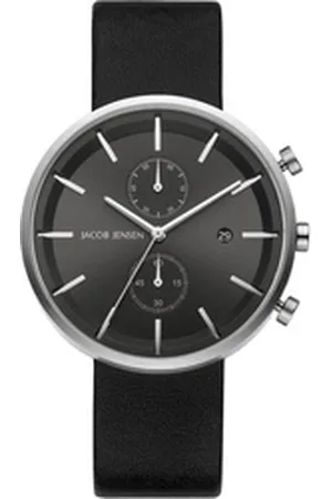 Jacob Jensen Chronograph Designuhr Edelstahl Kautschukband LINEAR ⌀42mm Chronopgraph, Lanzenzeiger