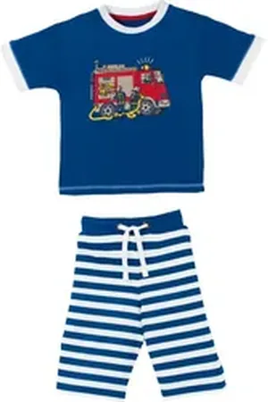 Erwin Müller Pyjama Kinder-Shorty (2 tlg) Single-Jersey Streifen blau 134/140