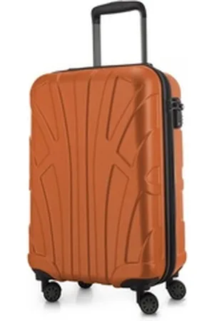 SUITLINE Handgepäckkoffer S1, 4 Rollen, Trolley 55x35x20 cm Bordgepäck Koffer Doppelrollen 34 L orange