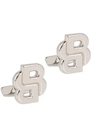 HUGO BOSS Manschettenknöpfe B-DoubleB 2, Messing silberfarben
