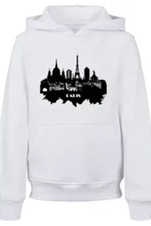 F4NT4STIC Kapuzenpullover PARIS SKYLINE HOODIE UNISEX Print weiß 134/140