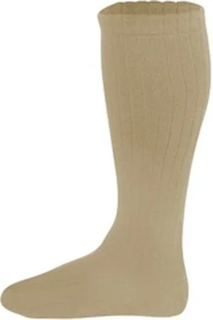 Fußgut Kniestrümpfe Big Sensitiv Kniestrümpfe (1-Paar) bis 50cm Wadenumfang, Komfortbund, für starke Waden, bequem, weich beige 43-45