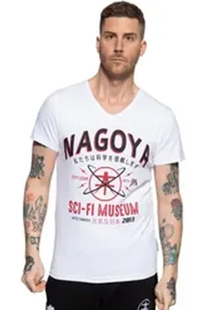 Akito tanaka T-Shirt City Code (1-tlg) mit Kontrast-Print weiß S
