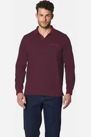 BABISTA Langarm-Poloshirt ALRENTI mit Jacquardmuster rot M (48/50)